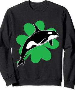 St Saint Patrick"s Day Whale Orcas Lover, Men Women Kids Sweatshirt