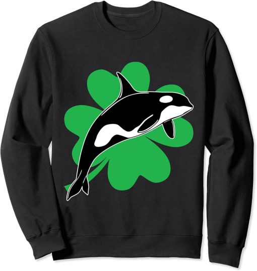 St Saint Patrick"s Day Whale Orcas Lover, Men Women Kids Sweatshirt