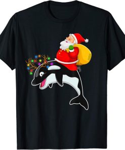 Santa Riding Orca Christmas T-Shirt