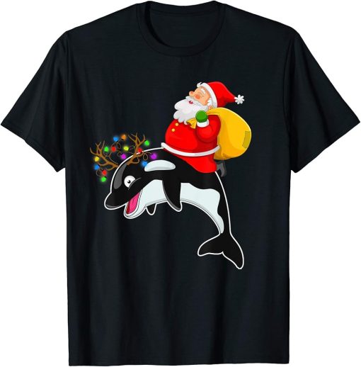 Santa Riding Orca Christmas T-Shirt