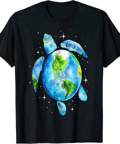 Earth Day 2023 Restore Save The Planet Earth Sea Turtle Art T-Shirt