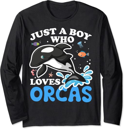 Funny Orca Lover Graphic for Women Men Kids Whale Long Sleeve T-Shirt