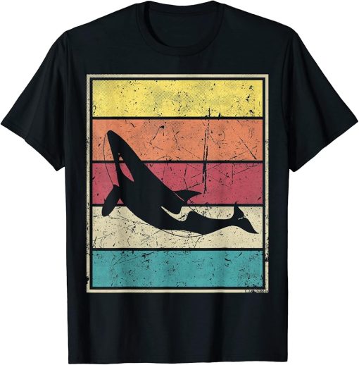 Orca. Retro Vintage With Classic Stripes. T-Shirt